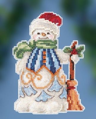 Clean Sweep Snowman counted cross stitch kit