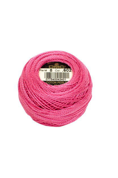 602 Medium Cranberry - DMC #8 Perle Cotton Ball