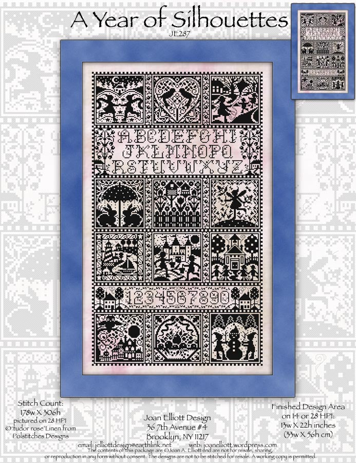 A Year of Silhouettes counted cross stitch chart