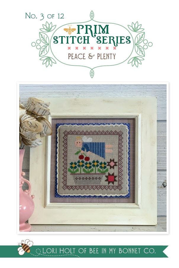 Prim Stitch Series #3 - Peace & Plenty counted cross stitch chart