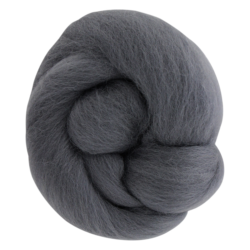 Wool Roving - Neutral Grey