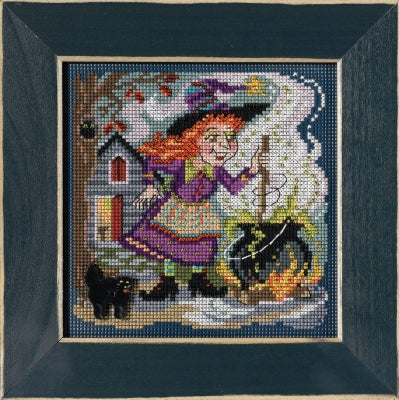 Witch's Brew Buttons & Beads counted cross stitch kit