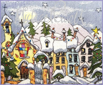 Christmas Village counted cross stitch chart