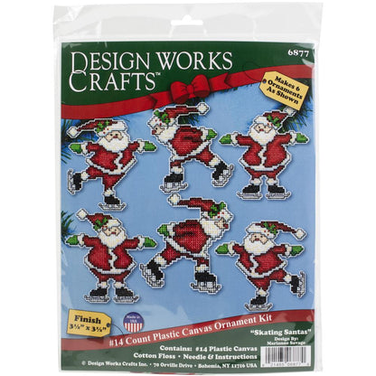 Skating Santas counted cross stitch kit