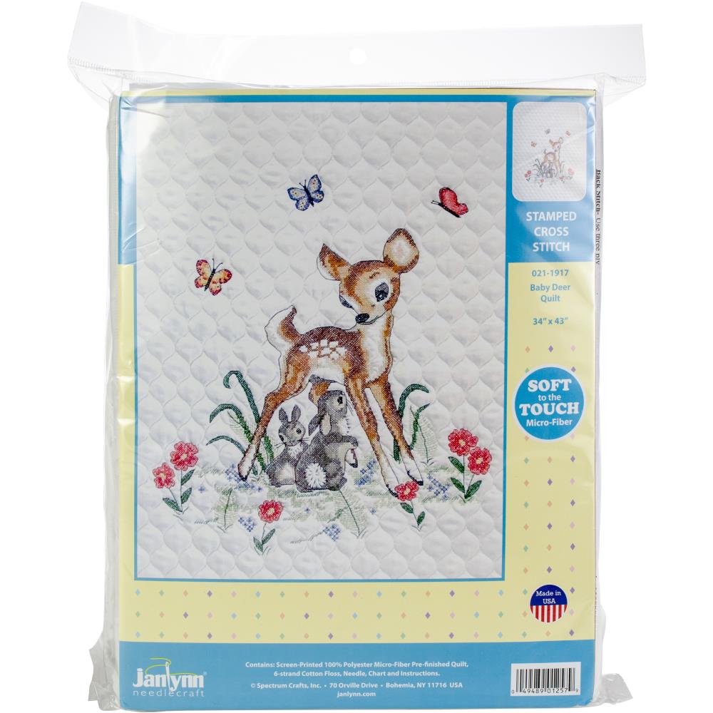 Baby Deer Quilt stamped cross stitch kit