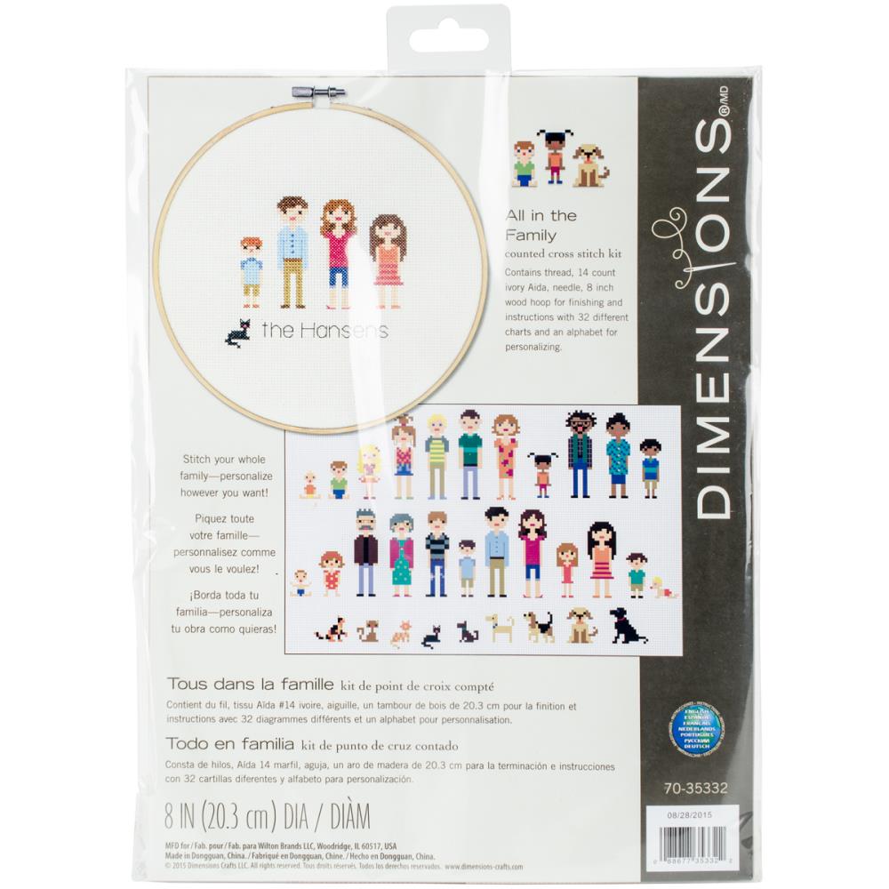 All in the Family counted cross stitch kit