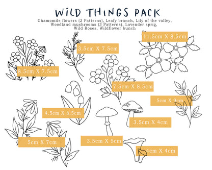 Wild Things Stick-On embroidery design