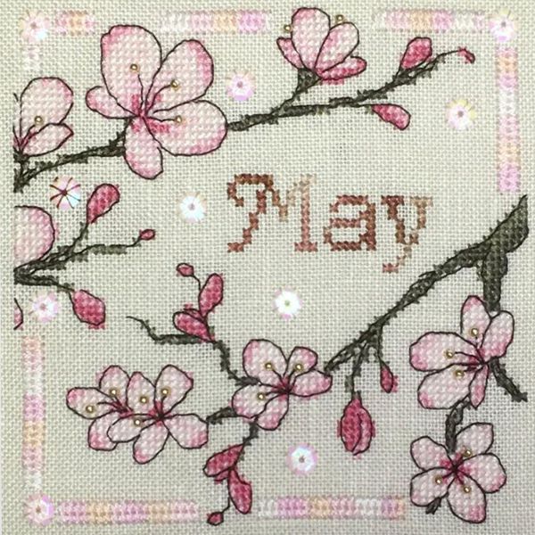 Anthea Calendar - May counted cross stitch pattern