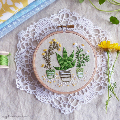 House Plants embroidery kit