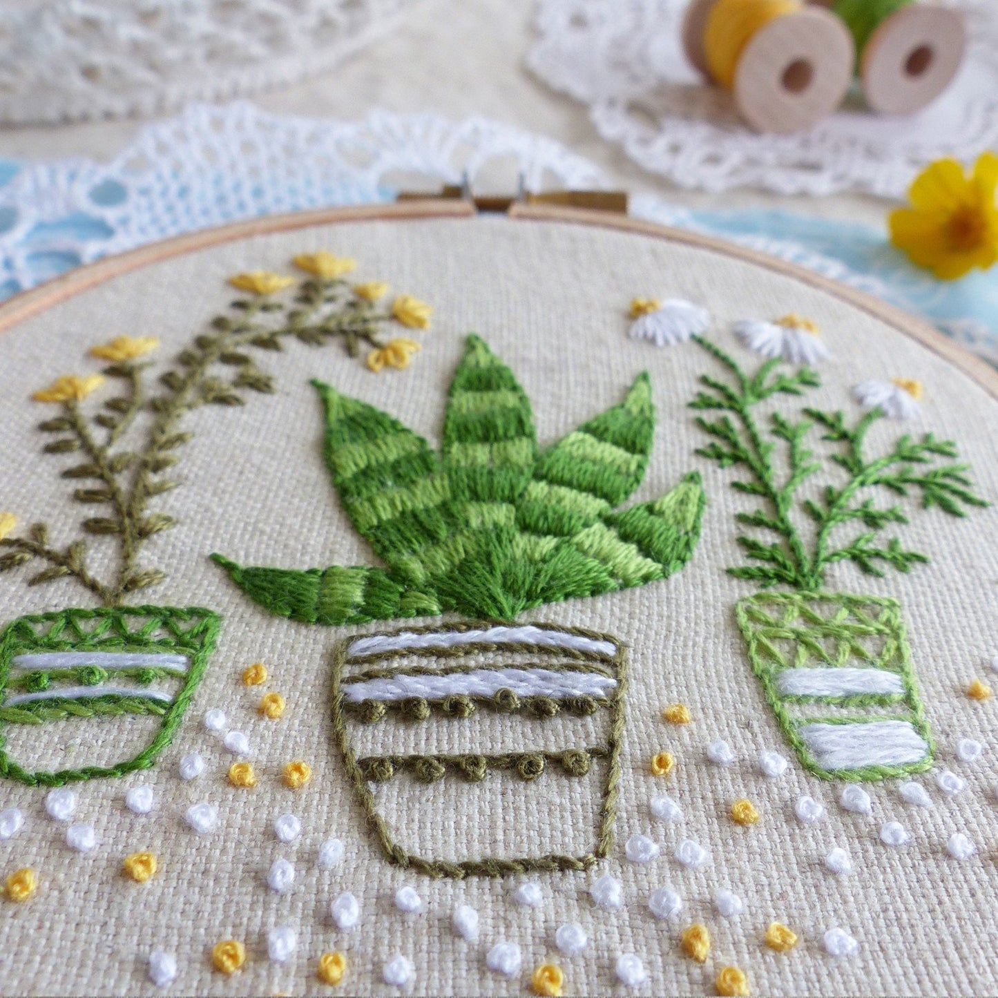 House Plants embroidery kit