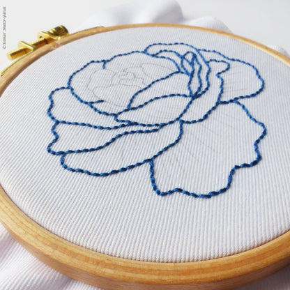 Blue Rose embroidery kit