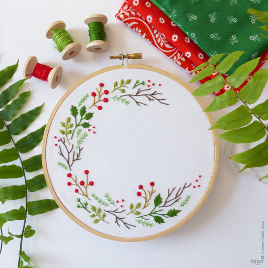 Christmas Wreath embroidery kit