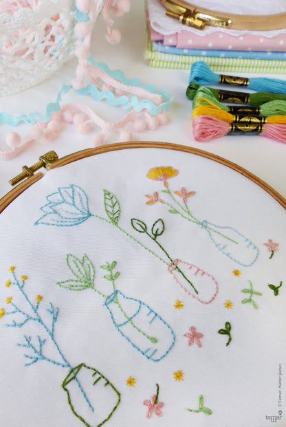 Spring Flowers embroidery kit