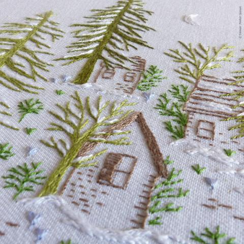 Snowy Night embroidery kit