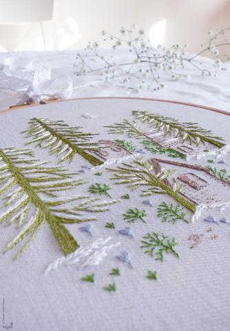 Snowy Night embroidery kit