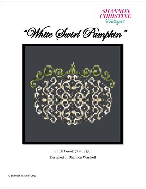 White Swirl Pumpkin counted cross stitch chart