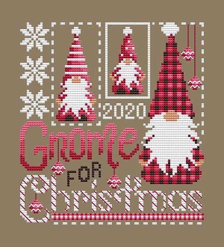 Gnome for Christmas counted cross stitch chart