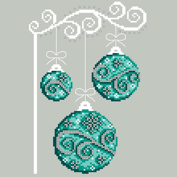 Wintery Teals counted cross stitch chart