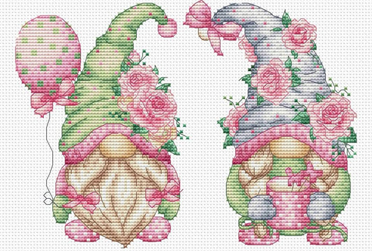 Shabby Gnomes counted cross stitch chart
