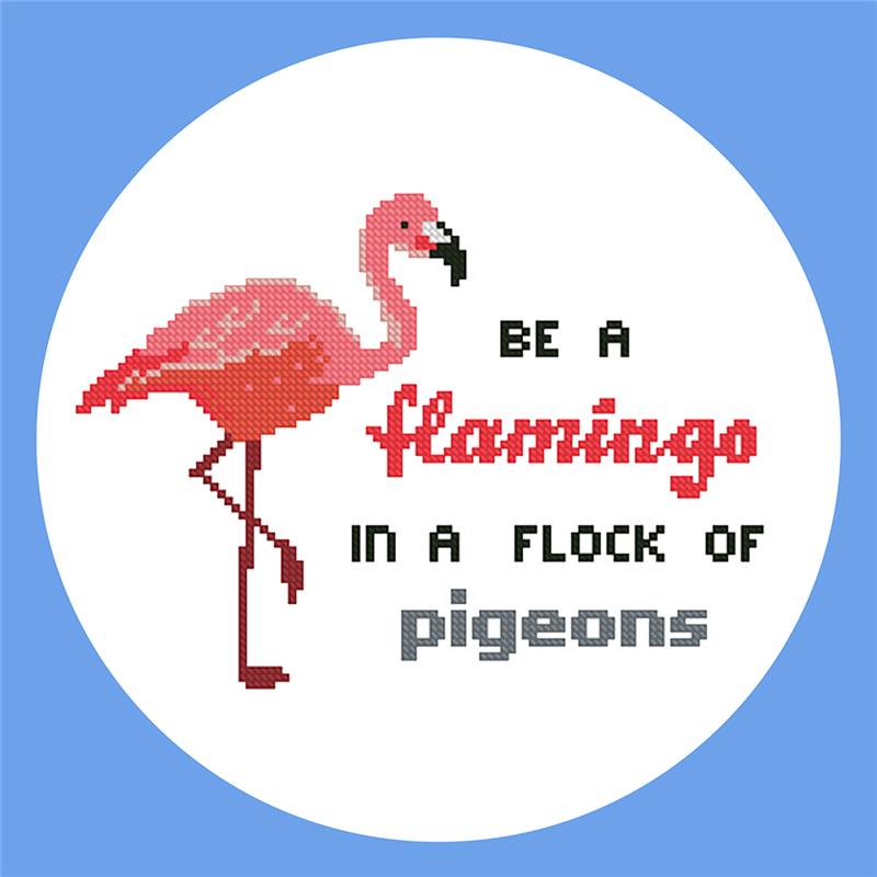 Flamingo counted cross stitch chart