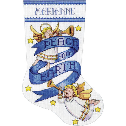 Peace on Earth counted cross stitch stocking kit
