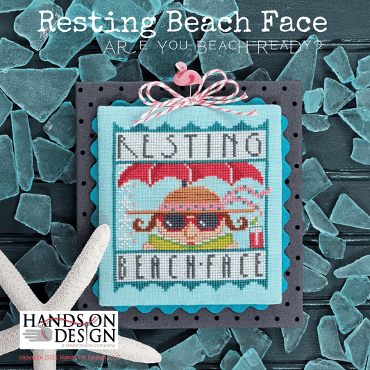 Resting Beach Face counted cross stitch chart
