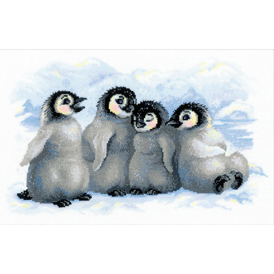 Funny Penguins counted cross stitch kit