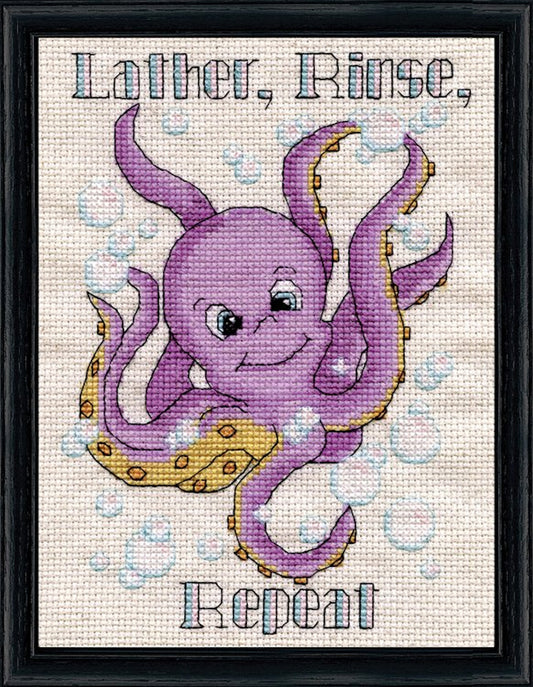 Bath Octopus counted cross stitch kit