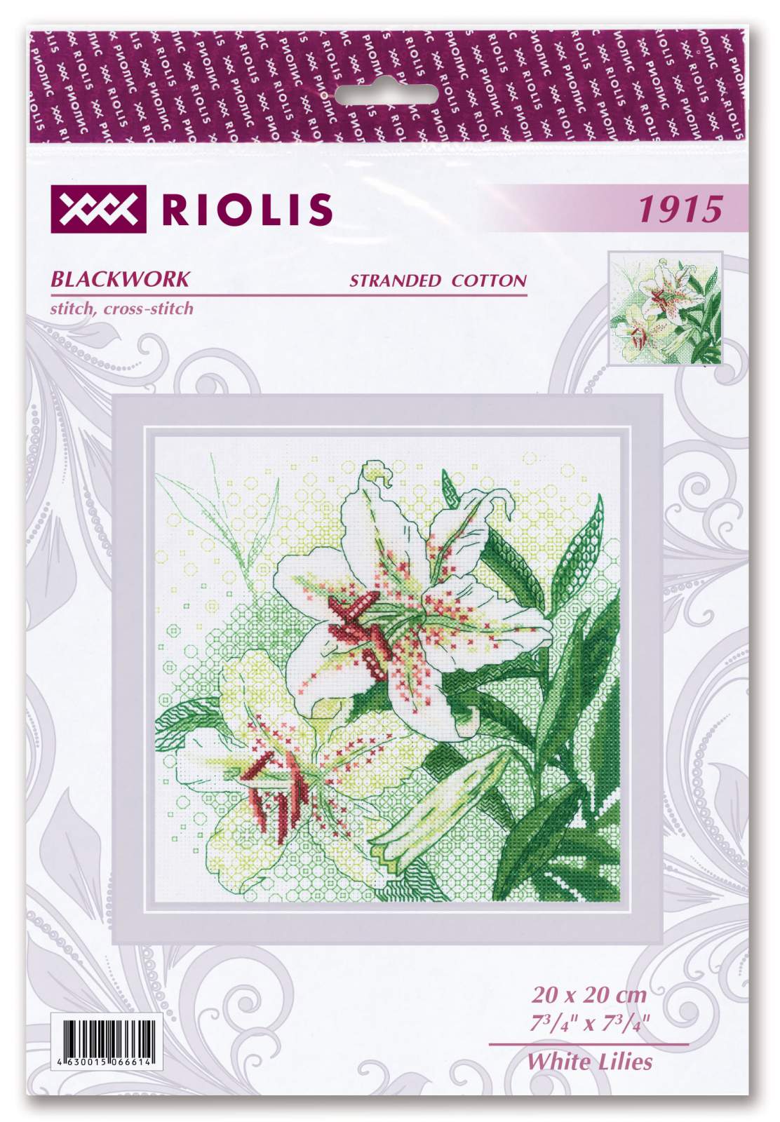 White Lilies counted cross stitch kit