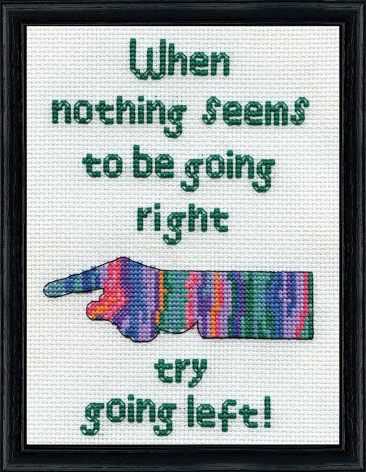 Go Left counted cross stitch kit