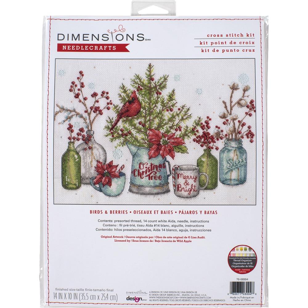 Birds and Berries counted cross stitch kit