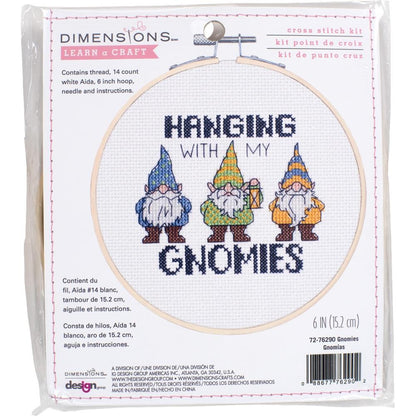 Gnomies Learn a Craft counted cross stitch kit