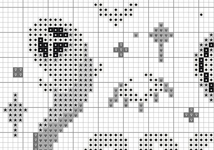 Happy Meowloween counted cross stitch chart