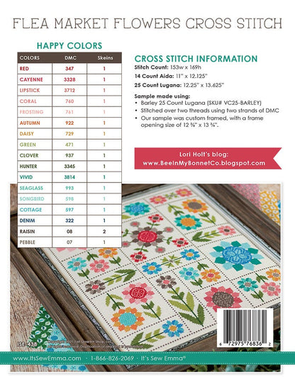 Flea Market Flowers counted cross stitch chart