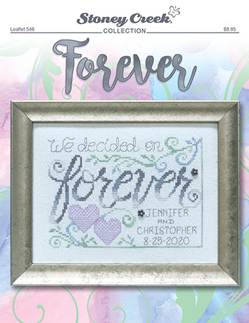 Forever counted cross stitch wedding announcement chart