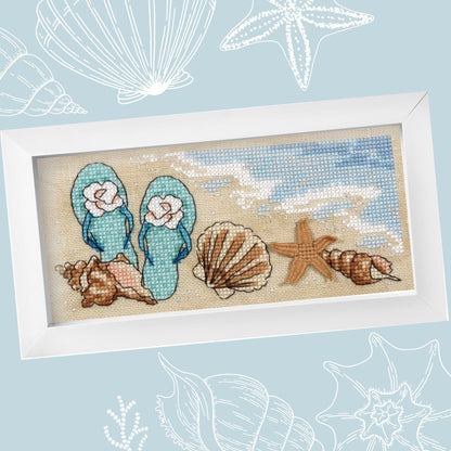 Stroll on the Beach counted cross stitch chart