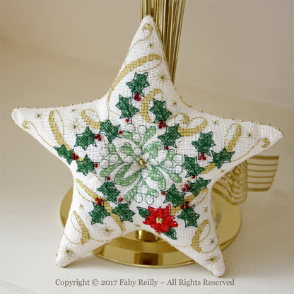 Sparkly Christmas Star counted cross stitch pattern