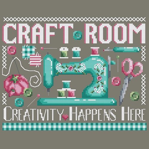 Craft Room counted cross stitch chart