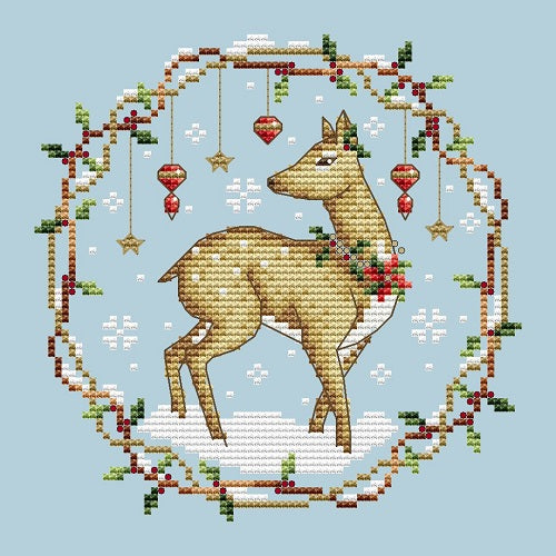 Woodland Deer counted cross stitch chart
