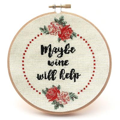 Maybe Wine Will Help counted cross stitch chart
