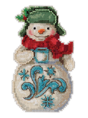 Snowman with Cocoa counted cross stitch kit