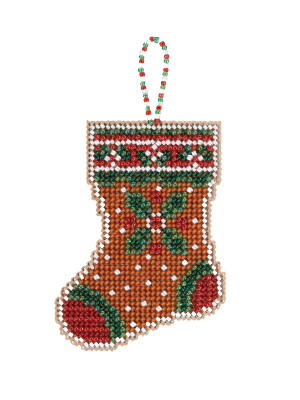 Gingerbread Stocking beaded ornament kit