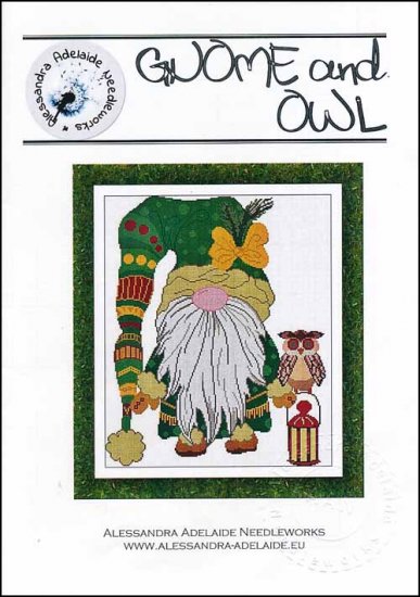 Gnome and Owl counted cross stitch chart