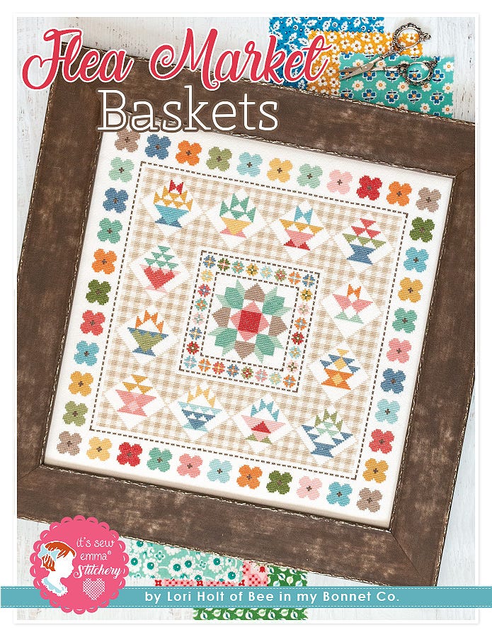 Flea Market Baskets counted cross stitch chart