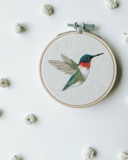 Hummingbird embroidery kit