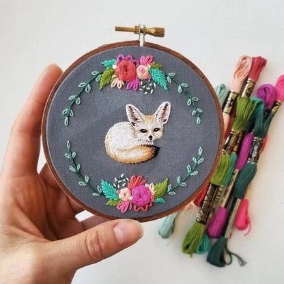 Fennec Fox embroidery kit