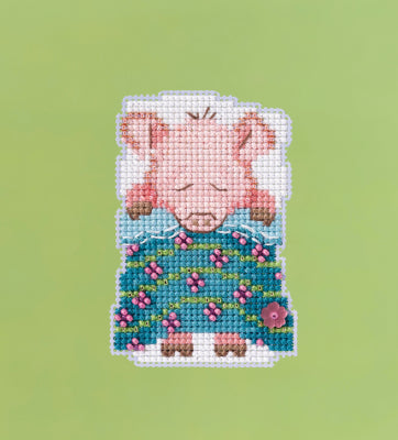 Pig in a Blanket counted cross stitch kit