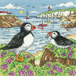 Puffin Shore counted cross stitch chart