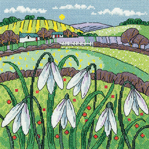 Snowdrop Landscape counted cross stitch chart