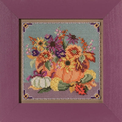 Floral Pumpkin - Buttons and Beads Autumn Series cross stitch kit